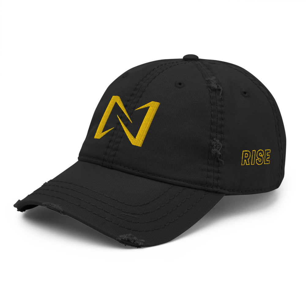 Night Prowler Apparel Mens Black Logo Distressed hat