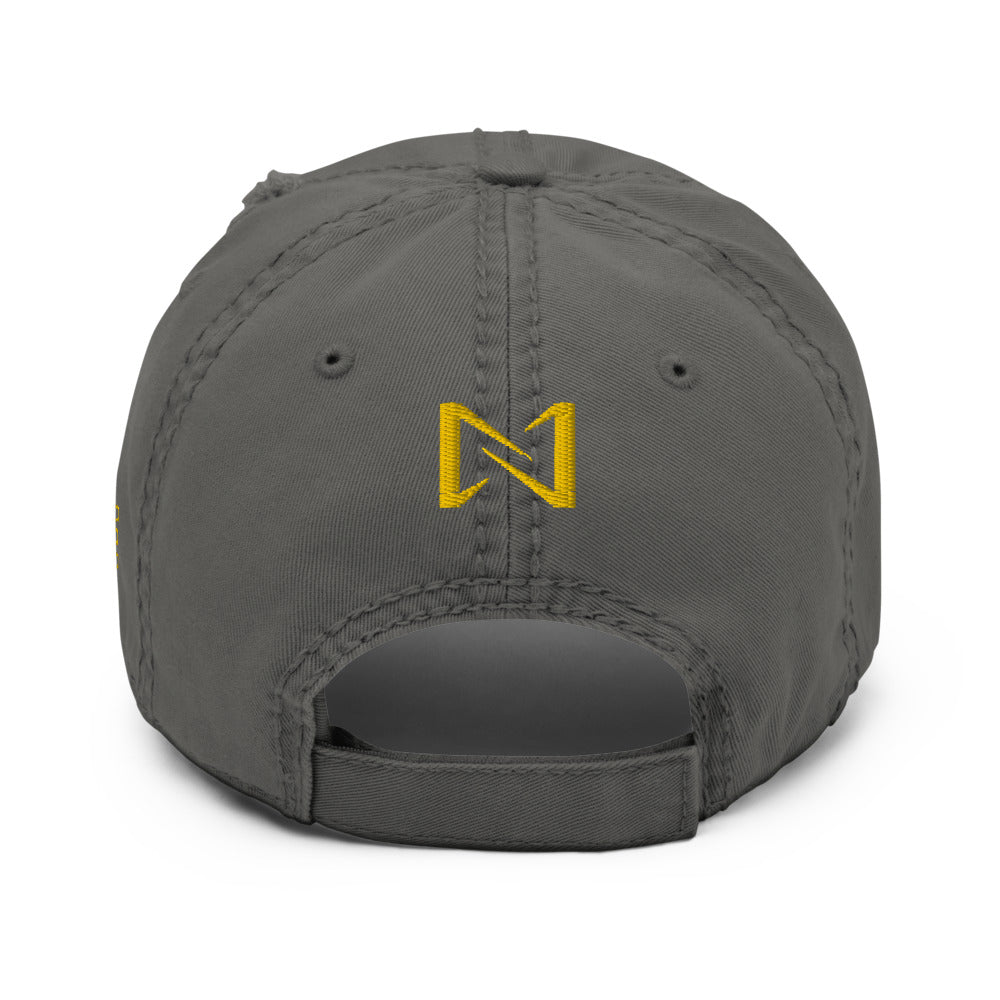 Night Prowler Apparel Mens Gray Logo Distressed hat