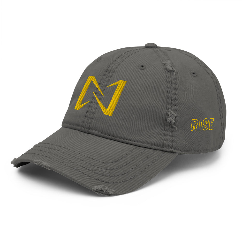 Night Prowler Apparel Mens Gray Logo Distressed hat
