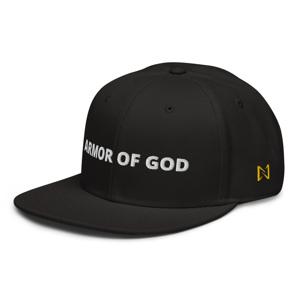 Night Prowler Apparel Black Snap back flat billed hat with yellow N logo on left side and Rise Up text on the back